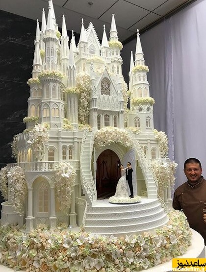 ویدیویی از یک کیک شاهکار 3 و نیم متری در مراسم عروسی فضای مجازی رو ...