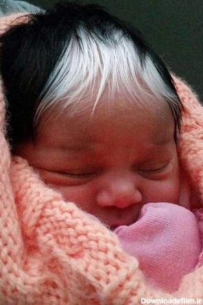 نوزادی با موهای عجیب /عکس