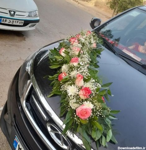 ماشین عروس با گل رز 4008 09129410059- ارسال دسته گل در محل ...
