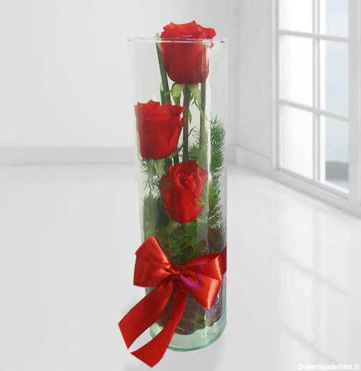order Three Stems Rose Flower Vase online in Tehran-خرید آنلاین گل ...