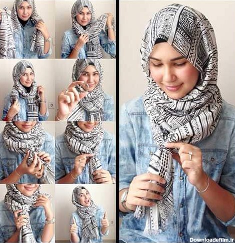 مدل بستن روسری و شال - آموزش تصویری بیش از30 مدل - خانه حجاب صدف