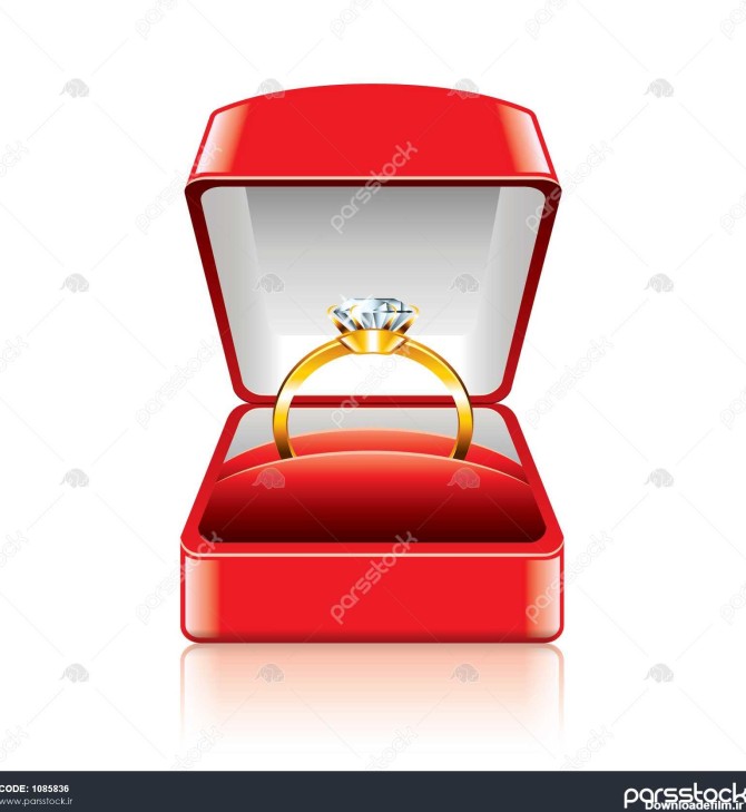 حلقه عروسی در جعبه هدیه ایزوله شده بر روی وکتور واقع گرایانه ...
