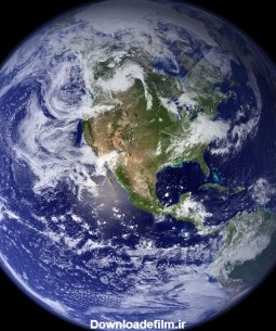 عکس زمینه سیاره آبی زمین در فضا