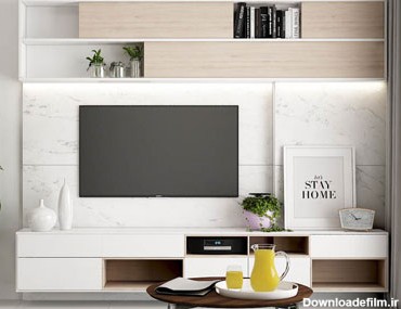 طرح های میز دیواری برای تلویزیون | نصب تلویزیون روی دیوار - چوبیکانو