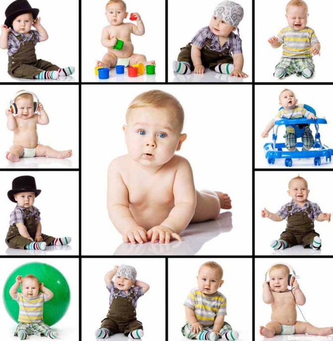 دانلود تصویر باکیفیت در حالت های مختلف از یک نوزاد زیبا
