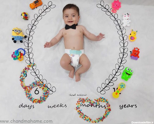 ایده های مناسب برای عکس شش ماهگی نوزاد - مجله چند ماهمه