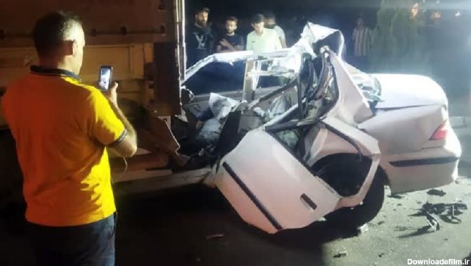 2 جوان در تصادف مرگبار یک سمند با کامیون در جاده فرودگاه ...