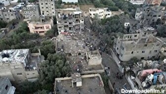 تصاویر هوایی و تکان‌دهنده از ویرانی اردوگاه پناهندگان در المغازی غزه (فیلم)
