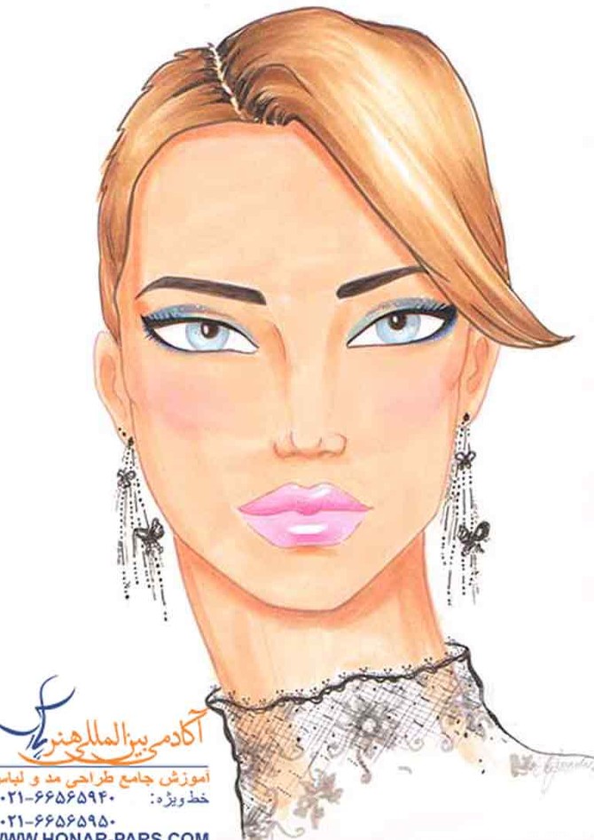 طراحی چهره با مداد رنگی - آکادمی هنر پارس
