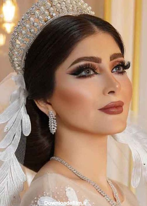 مدل آرایش عروس عربی ساده و چشم زیبا و خلیجی - السن