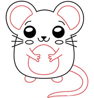 آموزش نقاشی فانتزی موش مرحله 3