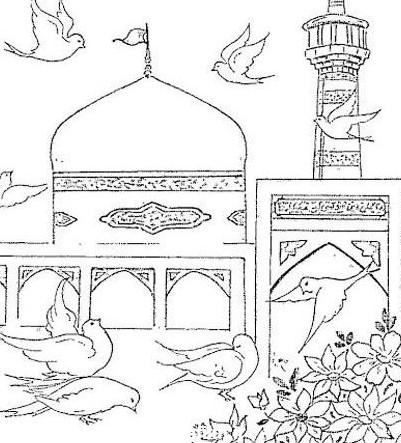 نقاشی های کودکانه درباره امام رضا (ع) برای ایده و رنگ آمیزی | جدول یاب