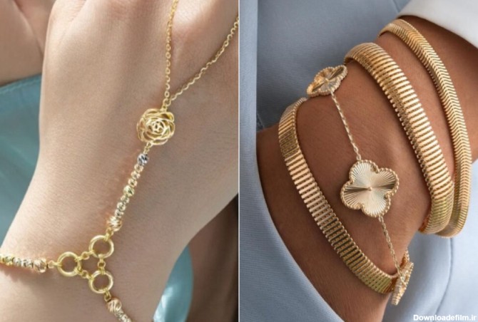 ۳۵ مدل دستبند طلا زنانه جدید ۱۴۰۲ ؛ در طرح های ظریف و پهن فوق ...