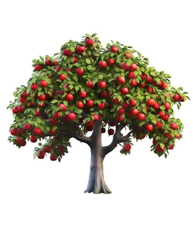 دانلود طرح درخت با سیب های قرمز