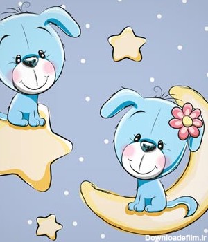 دانلود وکتور کارتونی سگ کوچولوهای آبی رنگ با دو پسوند eps و ai