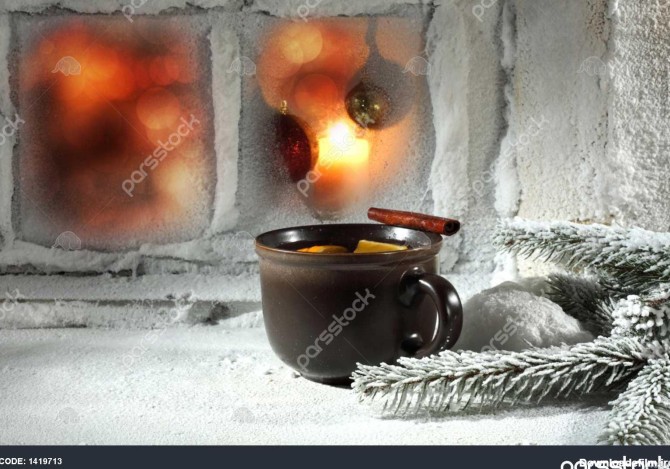 عکس فنجان چای در زمستان