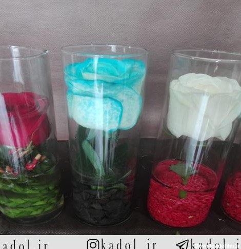 باکس استوانه ای شیشه ای 1شاخه ای | گل فروشی آنلاین شیراز