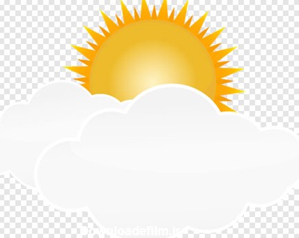 فایل png ترانسپرنت ابرهای سفید و خورشید تابان