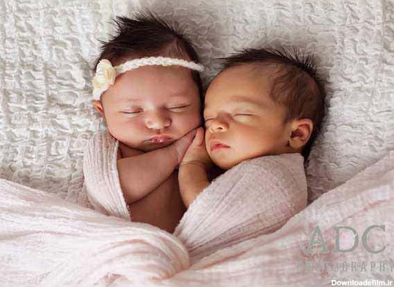 عکاسی از نوزاد دوقلو - آتلیه بارداری ، نوزاد و کودک فرزند پاک