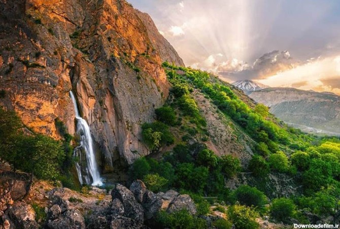 آبشار شاهاندشت در غروب