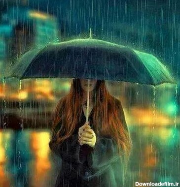 عکس دختر تنها در باران برای پروفایل و استوری اینستاگرام
