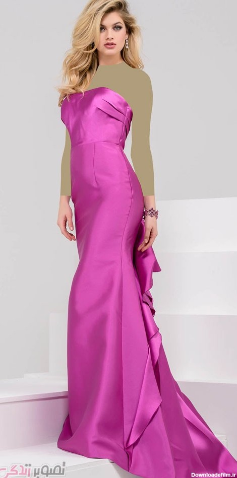 عکس مدل لباس شب دکلته جدید و شیک برند Jovani امسال بدون بند • مجله ...
