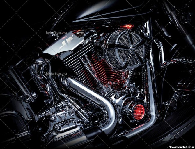 عکس با کیفیت بدنه ی زیبا نورانی موتور سیکلت - نمایشگاه هنر ایران