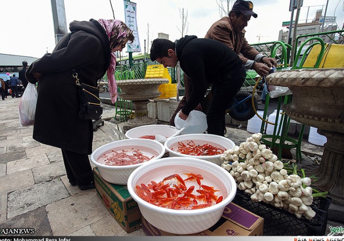 عکس: بازار فروش سبزی و ماهی شب عید | پایگاه اطلاع رسانی رجا
