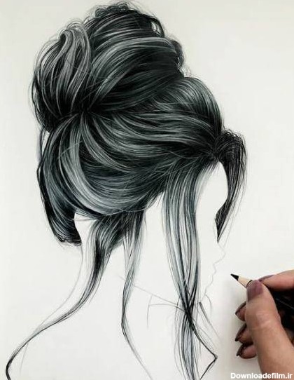 مدل مو برای نقاشی سیاه قلم: ایجاد جزئیات با دقت