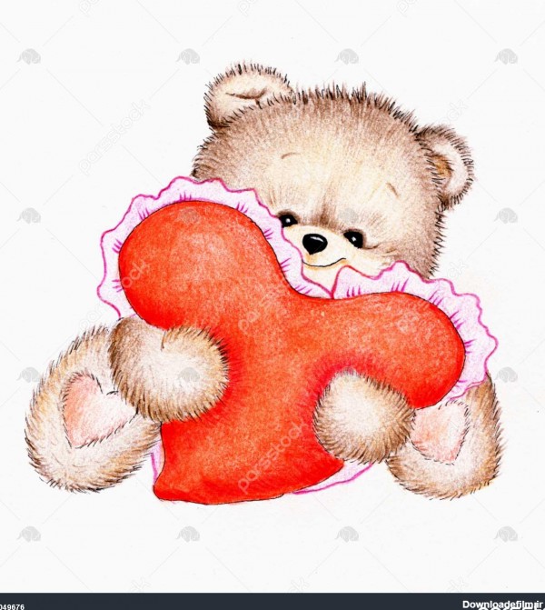 خرس عروسکی زیبا با قلب 1049676