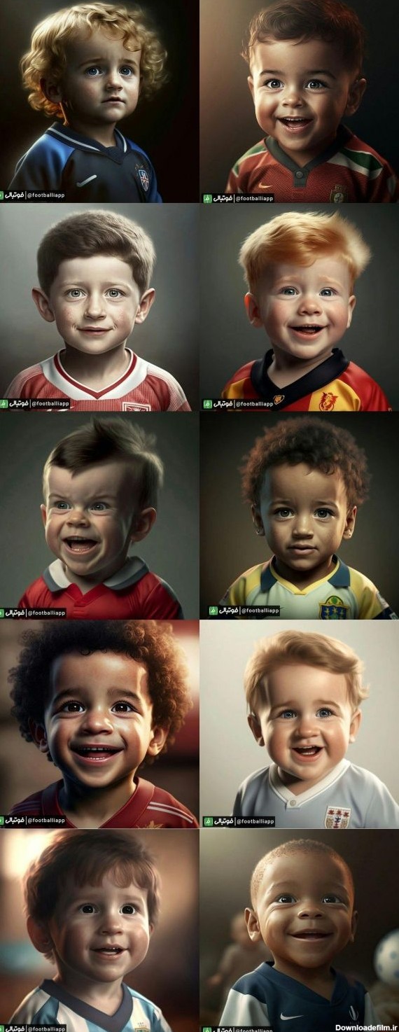 تصاویر بازسازی شده از کودکی ۱۰ ستاره کنونی فوتبال جهان/ چند ستاره ...