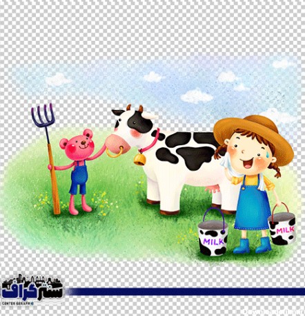 عکس دوربری رایگان گاو در مزرعه