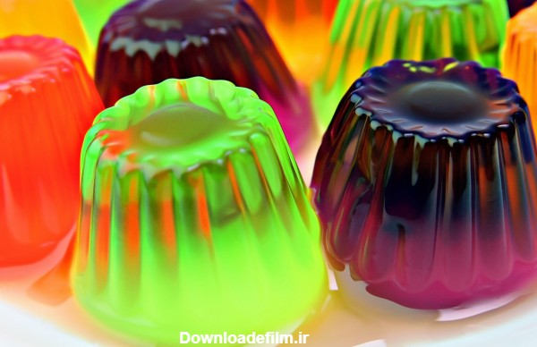 ژله های رنگی خوشمزه colorfull gelatin dessert