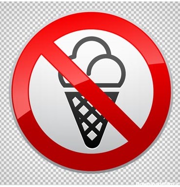 دانلود تابلوی بستنی خوردن ممنوع بصورت فایل دوربری شده و فاقد بکگرند