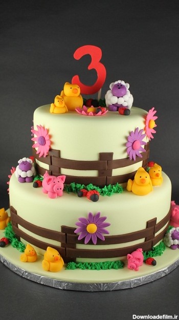 تزئین کیک تولد - مدل کیک تولد - کیک تولد به شکل حیوانات - تزئین کیک با حیوانات خمیری