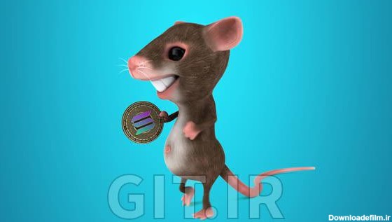 موشن گرافیک موش کارتونی سه بعدی سرگرم کننده با ارز دیجیتال