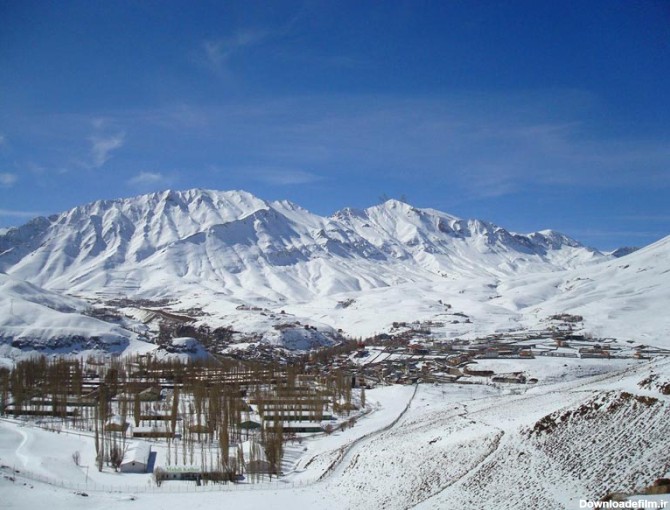 طبيعت پر برف اطراف رينه مازندران در زمستان