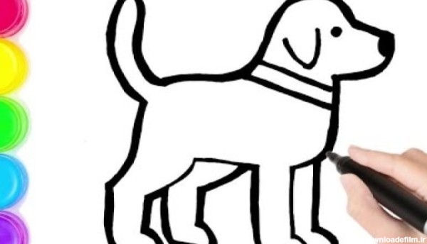 آموزش نقاشی به کودکان/نقاشی سگ و توله سگ بامزه