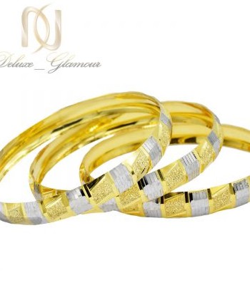 النگو نقره تراش طرح طلای دو رنگ al-n114 از نمای سفید
