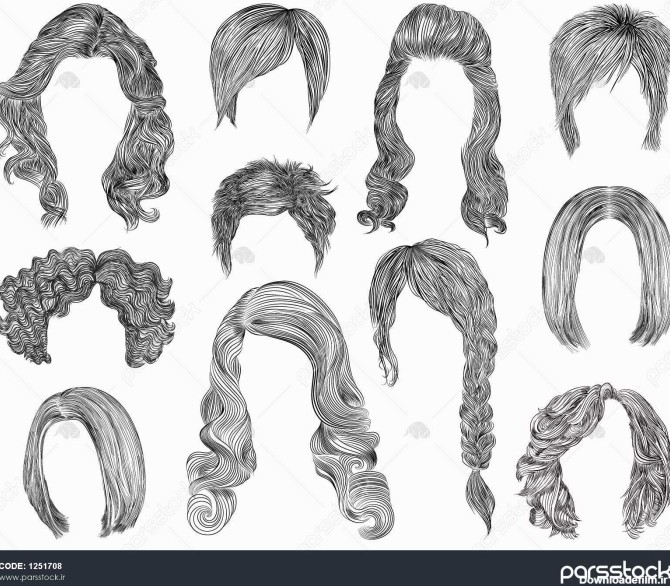 مجموعه ای از مو و مدل موی مختلف Fringe curly cascade kare ...