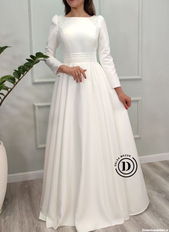 جذاب ترین لباس عروس محضری 2023|لباس عروس پوشیده شیک