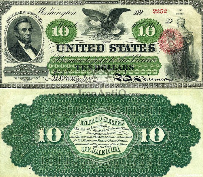 10 دلار سری رایج - آبراهام لینکلن
