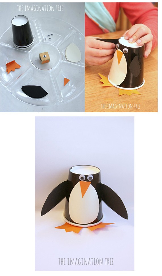 کاردستی پنگوئن با لیوان یکبار مصرف – پایگاه اطلاعاتی هوش ، کاربرگ ...