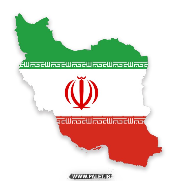 دانلود فایل وکتور لایه باز پرچم ایران در نقشه ایران با نشان الله