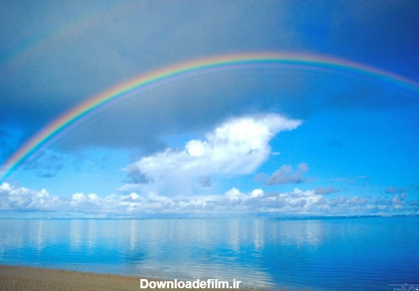 عکس رنگین کمان در دریا rainbow in sea