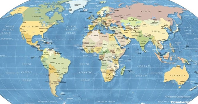 نقشه جهان به فارسی | با کیفیت با دانلود | فاینداتور