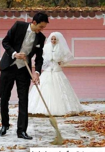 عکس عروس و داماد نوشته دار خاص