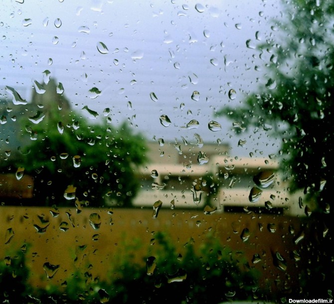 عکس زمینه قطرات باران پشت شیشه پس زمینه | والپیپر گرام