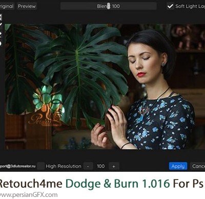 دانلود پلاگین فتوشاپ روتوش اتوماتیک پرتره - Retouch4me Dodge & Burn 1.016 (x64) Plugin For Photoshop