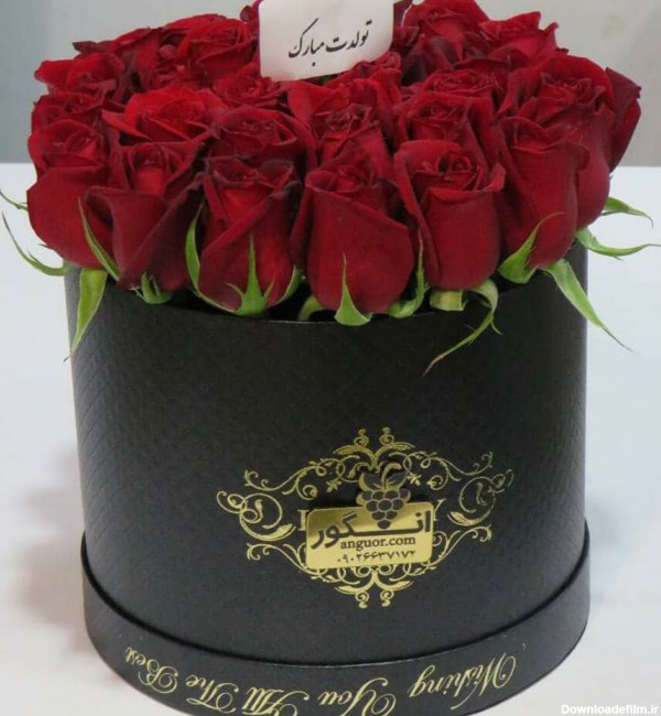 خرید جعبه گل 30 شاخه ای رز قرمز با ارسال رایگان | گلفروشی لوکس انگور